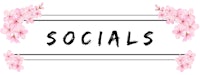 a pink flower with the word socials on it